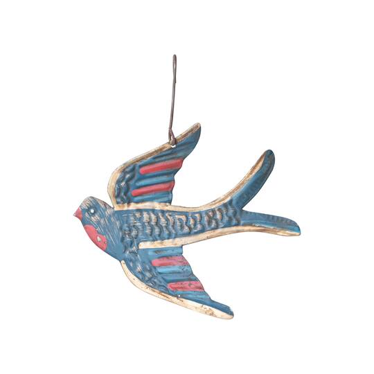 Hello Honey® 6" Multicolor Hand-Painted Metal Bird Ornament
